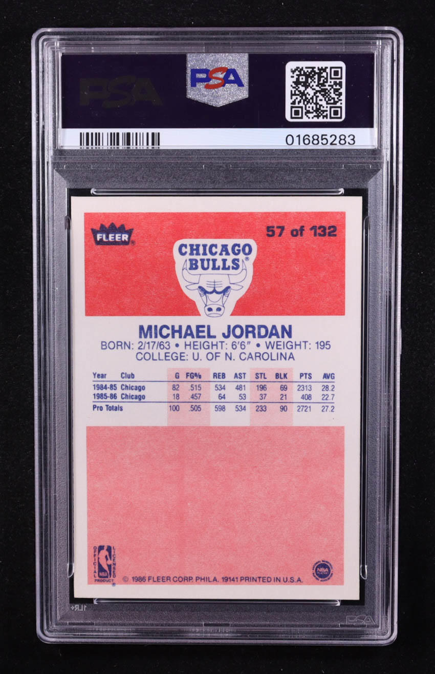 Michael Jordan 1986-87 Fleer #57 RC (PSA 8) at PristineAuction.com Michael Jordan 1986-87 Fleer #57 RC (PSA 8) at PristineAuction.com