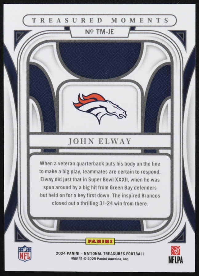 John Elway 2024 Panini National Treasures Treasured Moments #4 #59/99 at PristineAuction.com John Elway 2024 Panini National Treasures Treasured Moments #4 #59/99 at PristineAuction.com