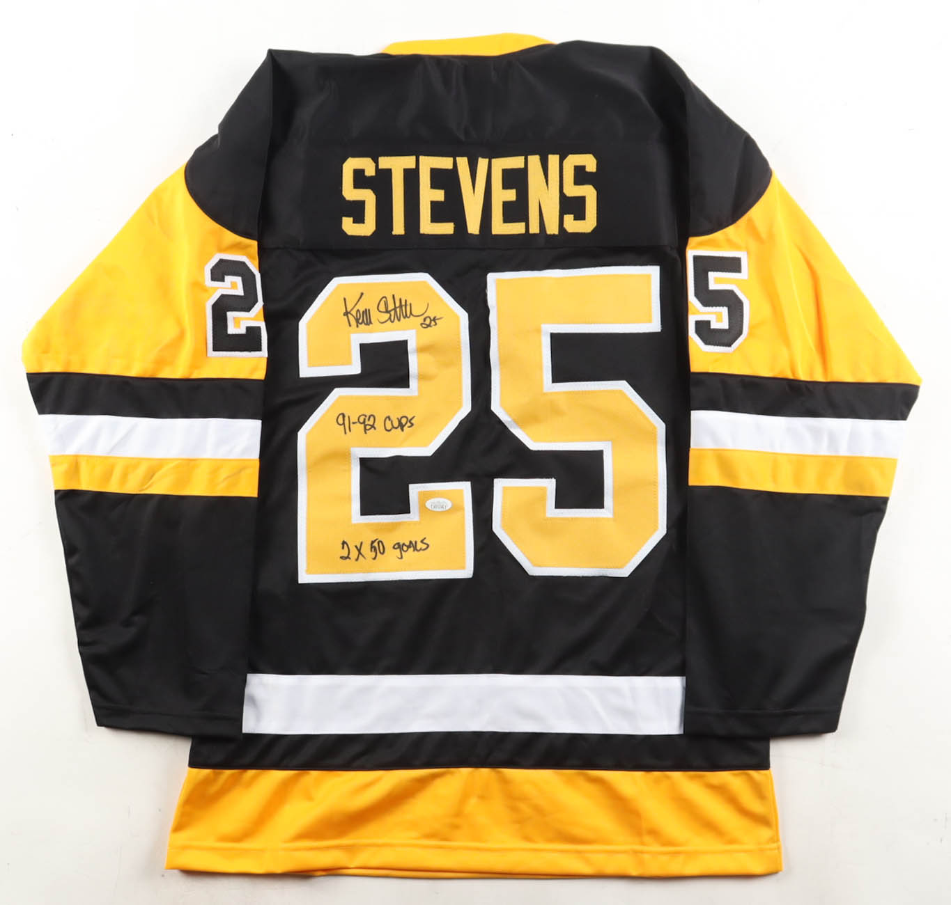 Kevin Stevens Signed Jersey Inscribed "'91-92 Cup" & "2X 50 Goals" (JSA) at PristineAuction.com Kevin Stevens Signed Jersey Inscribed "'91-92 Cup" & "2X 50 Goals" (JSA) at PristineAuction.com