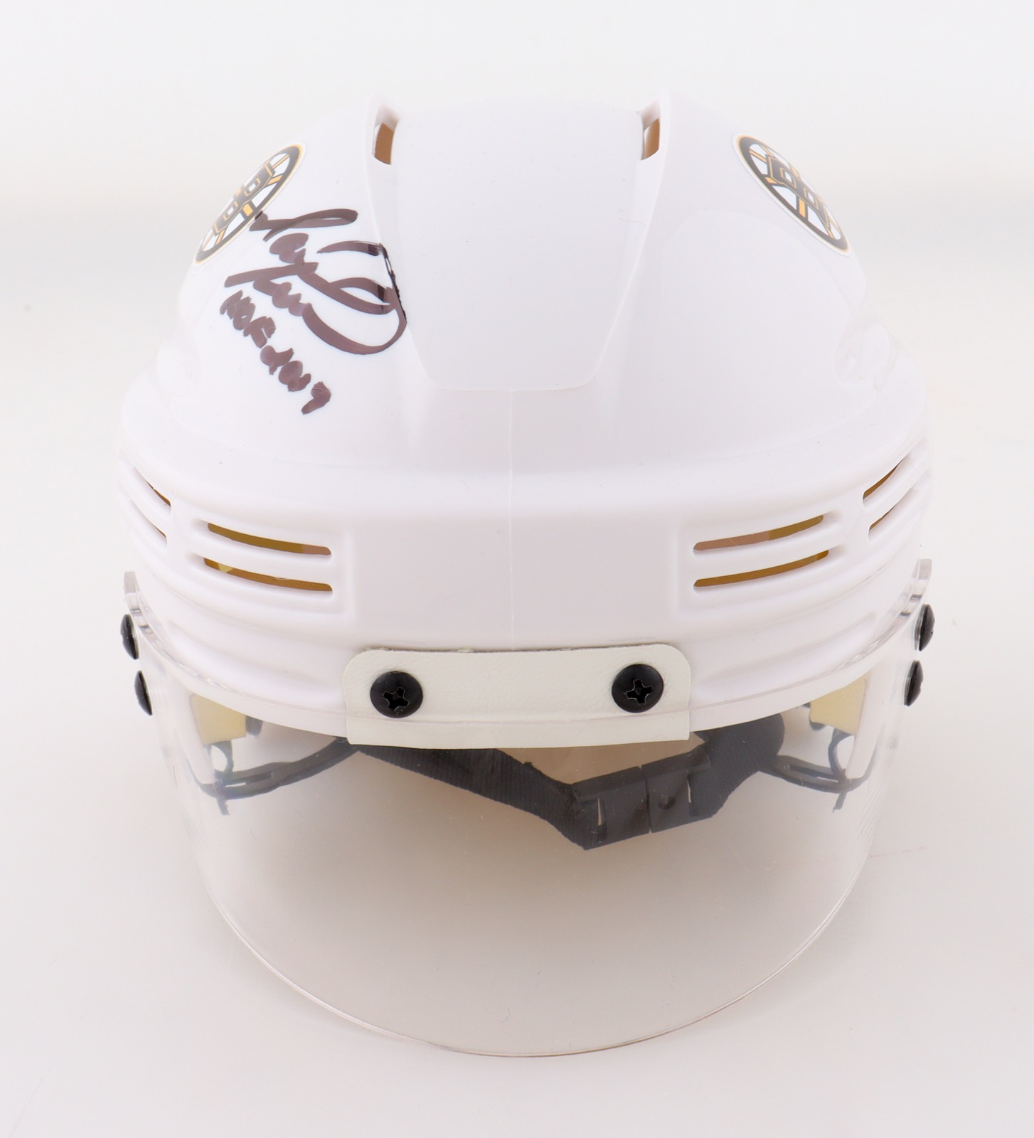 Mark Recchi Signed Bruins Mini Helmet Inscribed "HOF 2017" (JSA) at PristineAuction.com Mark Recchi Signed Bruins Mini Helmet Inscribed "HOF 2017" (JSA) at PristineAuction.com