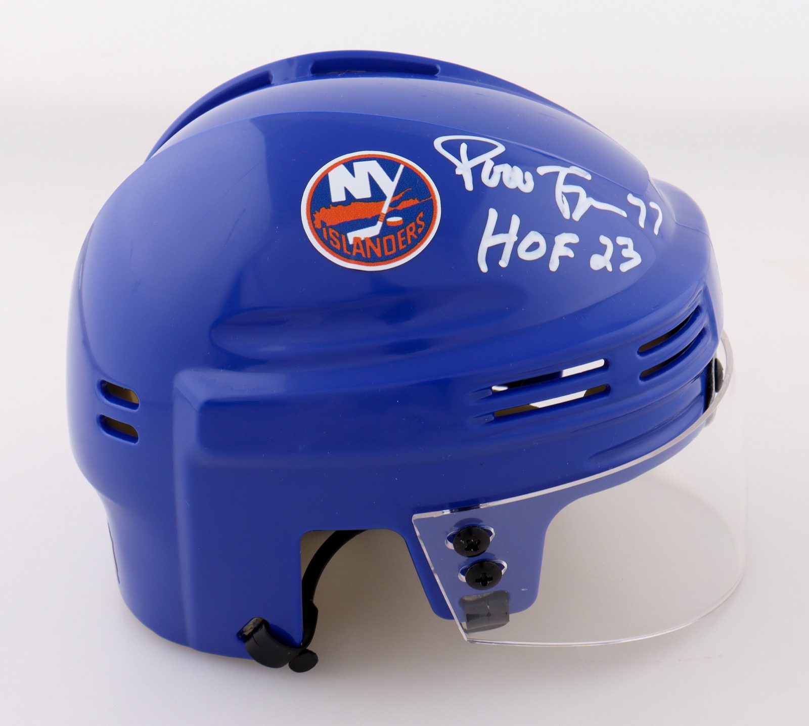 Pierre Turgeon Signed Islanders Mini Helmet Inscribed "HOF 23" (JSA) at PristineAuction.com Pierre Turgeon Signed Islanders Mini Helmet Inscribed "HOF 23" (JSA) at PristineAuction.com