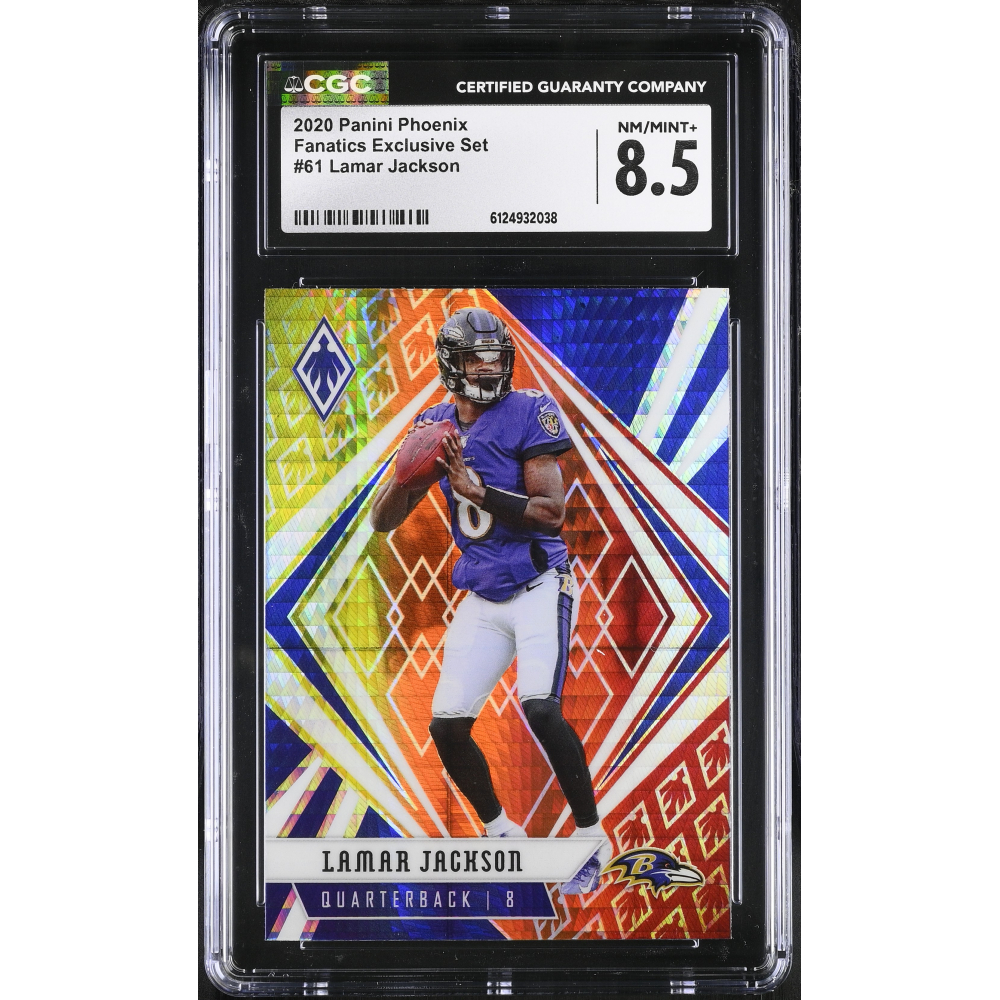 Lamar Jackson 2020 Panini Phoenix Fire Burst #61 (CGC 8.5) at PristineAuction.com