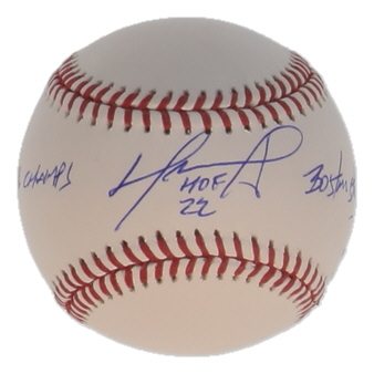 David Ortiz Signed LE OML Baseball Inscribed "3x WS Champs" & "Boston Strong" (Fanatics | MLB | Ortiz) at PristineAuction.com David Ortiz Signed LE OML Baseball Inscribed "3x WS Champs" & "Boston Strong" (Fanatics | MLB | Ortiz) at PristineAuction.com