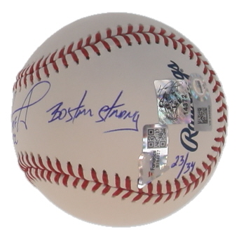 David Ortiz Signed LE OML Baseball Inscribed "3x WS Champs" & "Boston Strong" (Fanatics | MLB | Ortiz) at PristineAuction.com David Ortiz Signed LE OML Baseball Inscribed "3x WS Champs" & "Boston Strong" (Fanatics | MLB | Ortiz) at PristineAuction.com