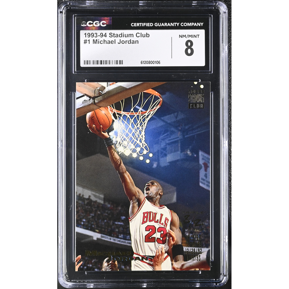 Michael Jordan 1993-94 Stadium Club #1 (CGC 8) at PristineAuction.com