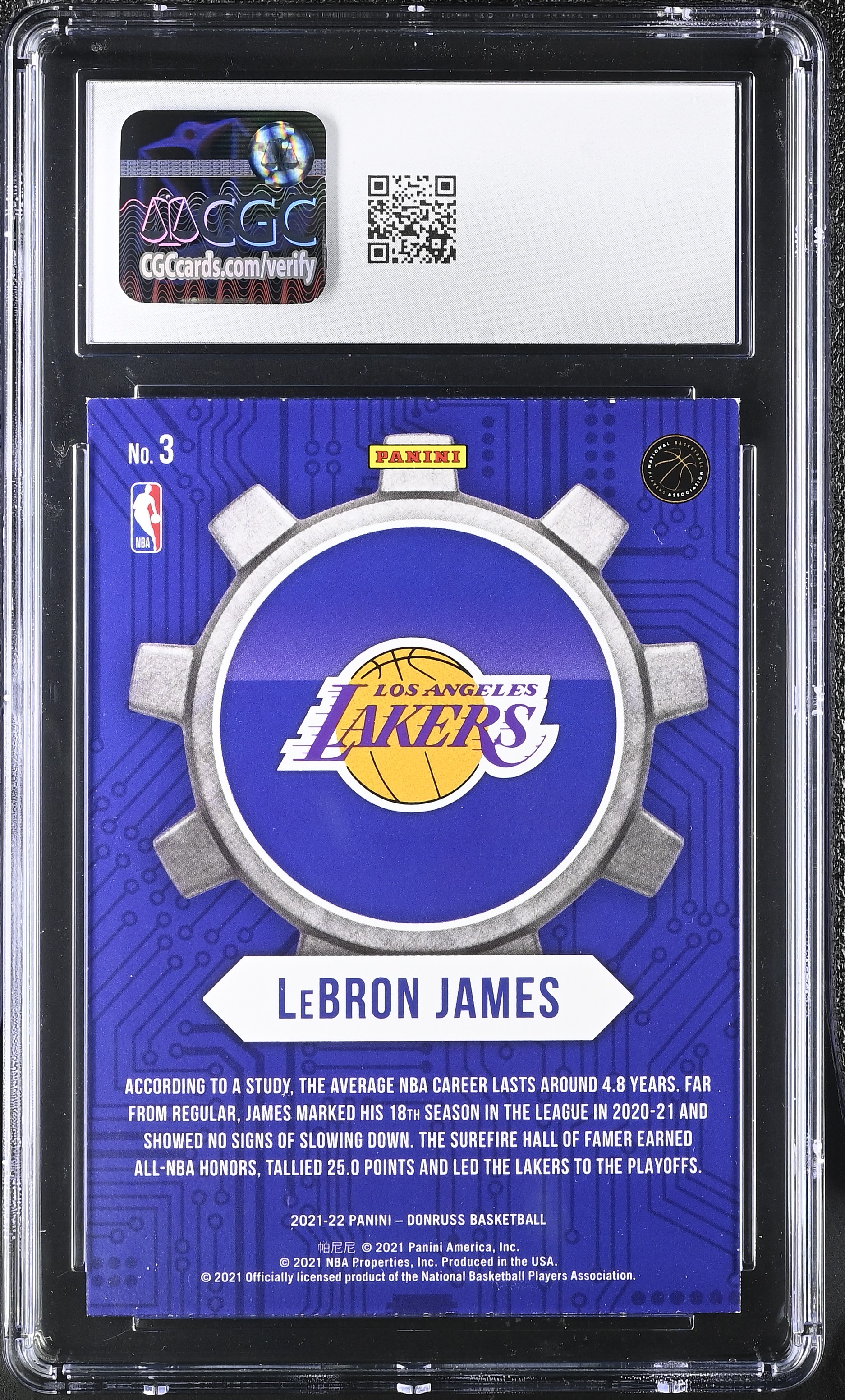 LeBron James 2021-22 Donruss Craftsmen #3 (CGC 8.5) at PristineAuction.com LeBron James 2021-22 Donruss Craftsmen #3 (CGC 8.5) at PristineAuction.com