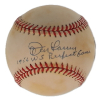 Don Larsen Signed OAL Baseball Inscribed "1956 WS Perfect Game" (Beckett) at PristineAuction.com