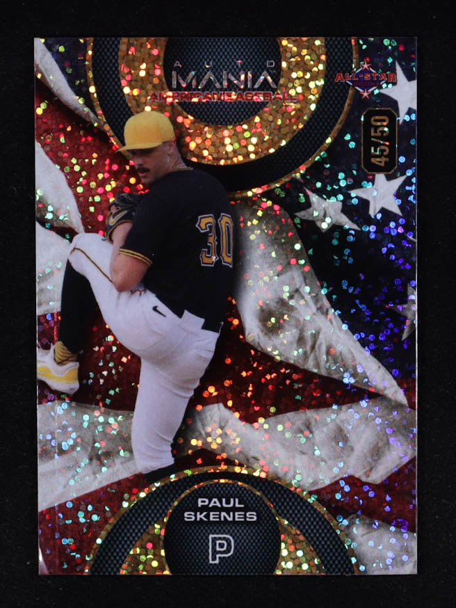Paul Skenes 2024 Wild Card Auto Mania American Baseball American Flag Sparkles #AMACPS #45/50 RC at PristineAuction.com Paul Skenes 2024 Wild Card Auto Mania American Baseball American Flag Sparkles #AMACPS #45/50 RC at PristineAuction.com