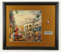 Thomas Kinkade "Minnie Mouse Goes Shopping In Beverly Hills" Custom Framed Print Display with Minnie Mouse Pin at PristineAuction.com