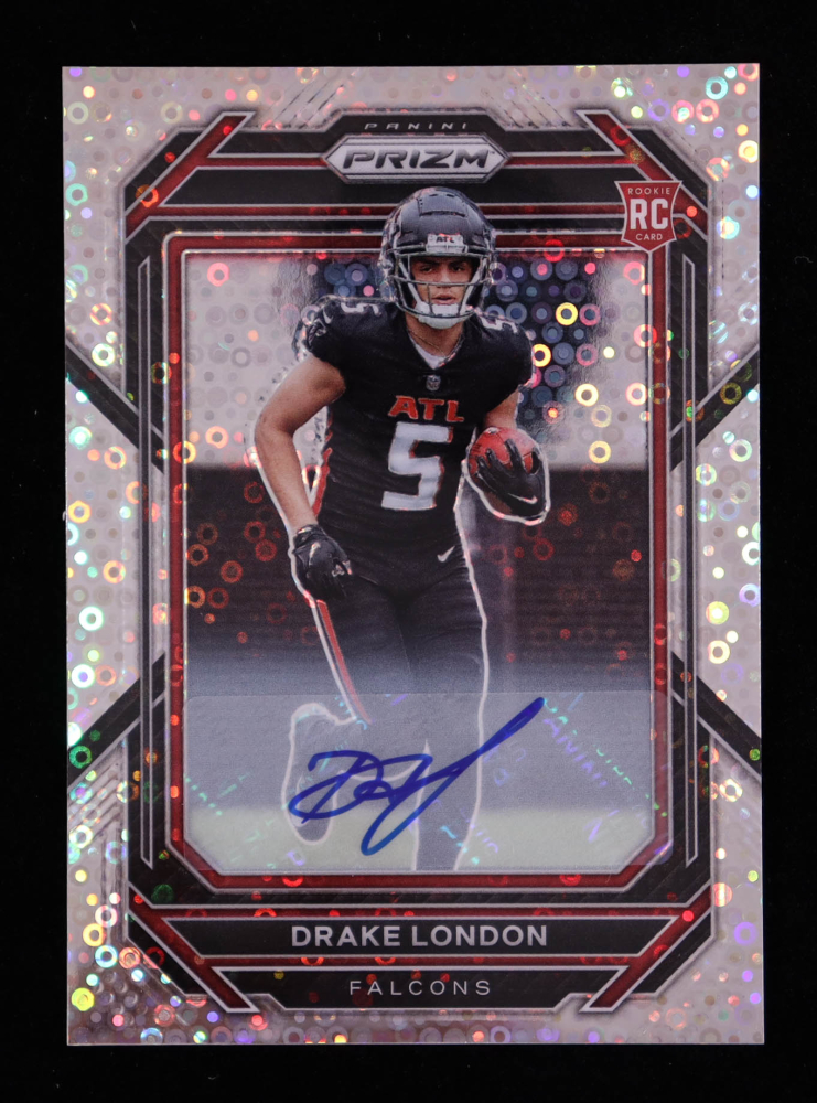 Drake London 2022 Panini Prizm Autographs Prizms No Huddle #308 RC