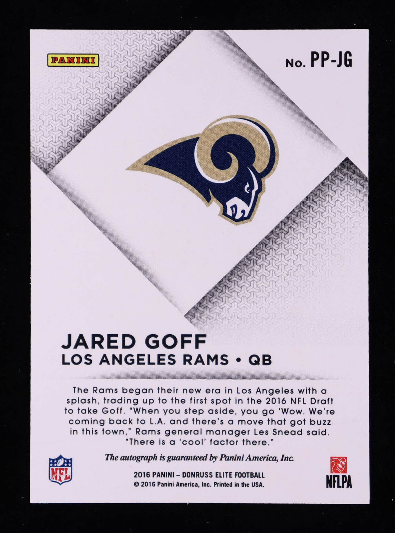 Jared Goff 2016 Elite Pen Pals #PPJG RC at PristineAuction.com Jared Goff 2016 Elite Pen Pals #PPJG RC at PristineAuction.com