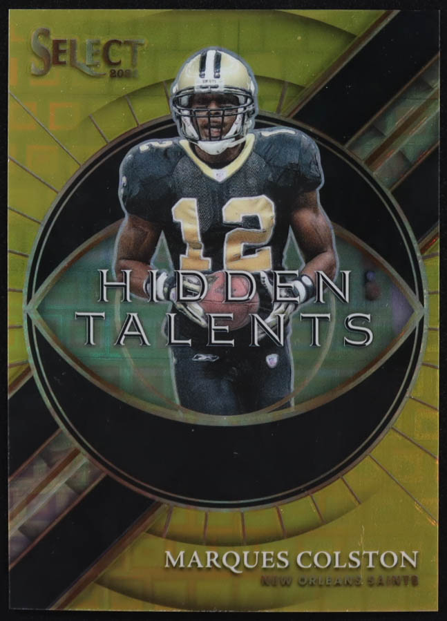 Marques Colston 2021 Select Hidden Talents Prizm Gold #7 #9/10 at PristineAuction.com Marques Colston 2021 Select Hidden Talents Prizm Gold #7 #9/10 at PristineAuction.com