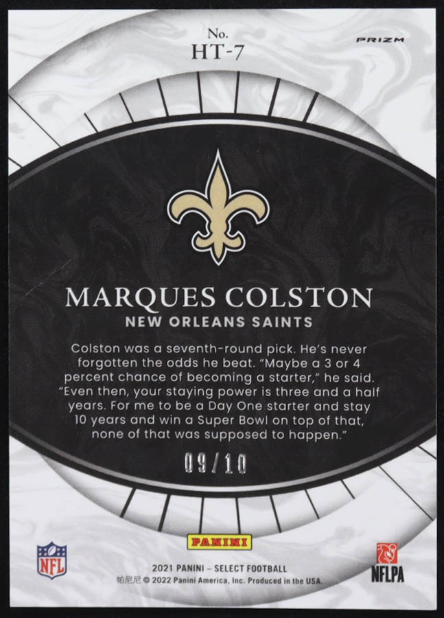 Marques Colston 2021 Select Hidden Talents Prizm Gold #7 #9/10 at PristineAuction.com Marques Colston 2021 Select Hidden Talents Prizm Gold #7 #9/10 at PristineAuction.com