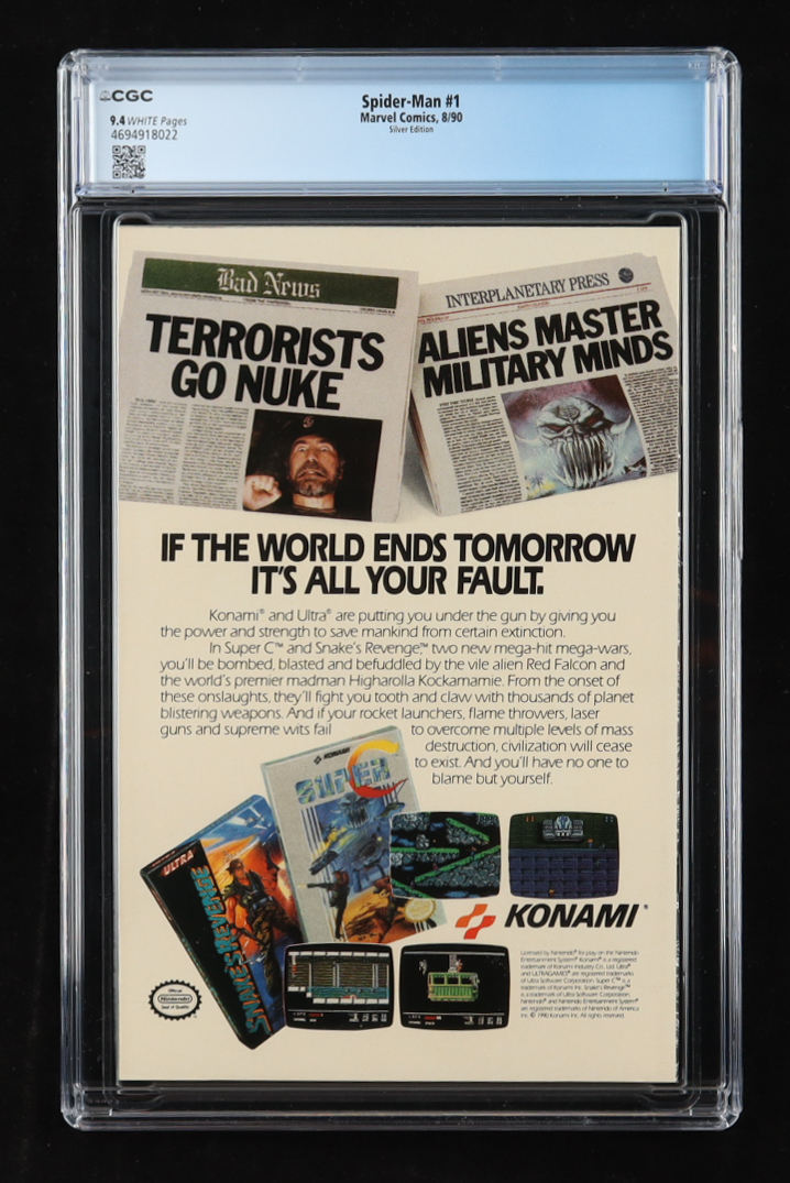 1990 "Spider-Man" Issue #1 Marvel Comic Book (CGC 9.4) at PristineAuction.com 1990 "Spider-Man" Issue #1 Marvel Comic Book (CGC 9.4) at PristineAuction.com