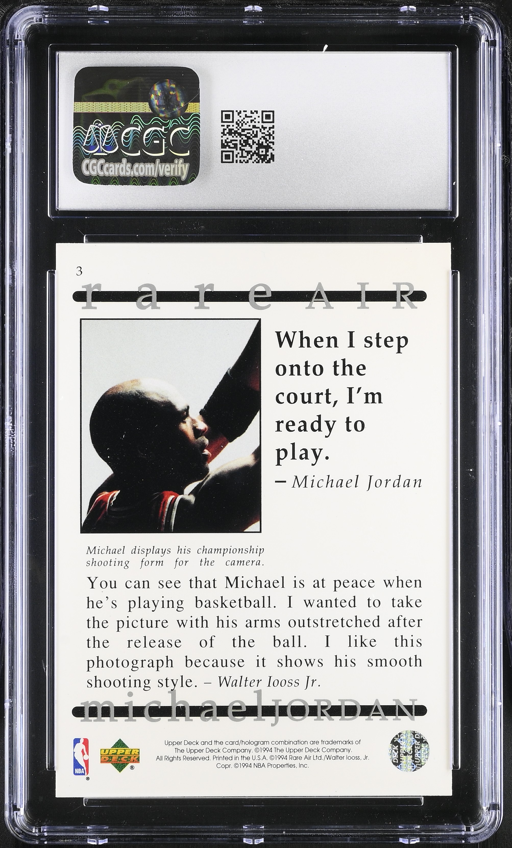 Michael Jordan 1994 Upper Deck Jordan Rare Air #3 (CGC 8.5) at PristineAuction.com Michael Jordan 1994 Upper Deck Jordan Rare Air #3 (CGC 8.5) at PristineAuction.com