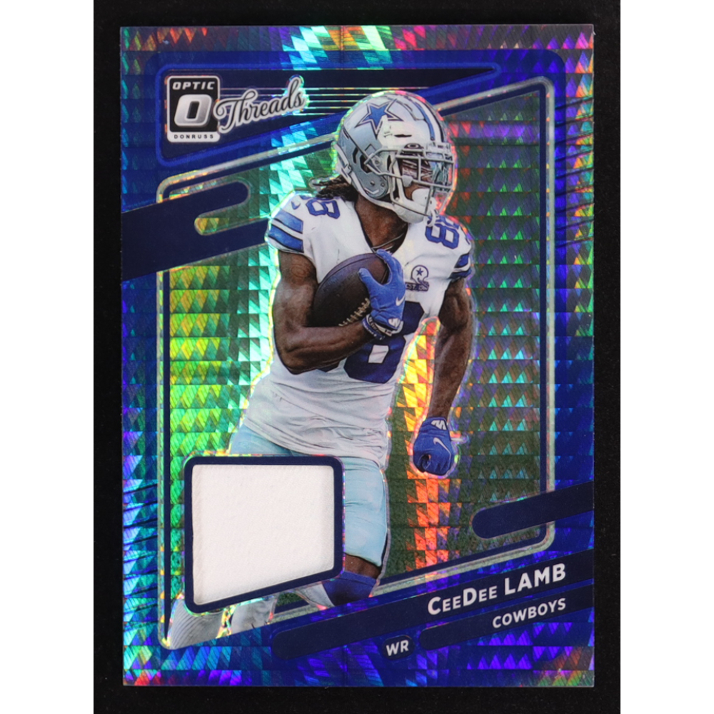 CeeDee Lamb 2021 Donruss Optic Donruss Threads Blue Hyper #3 at PristineAuction.com