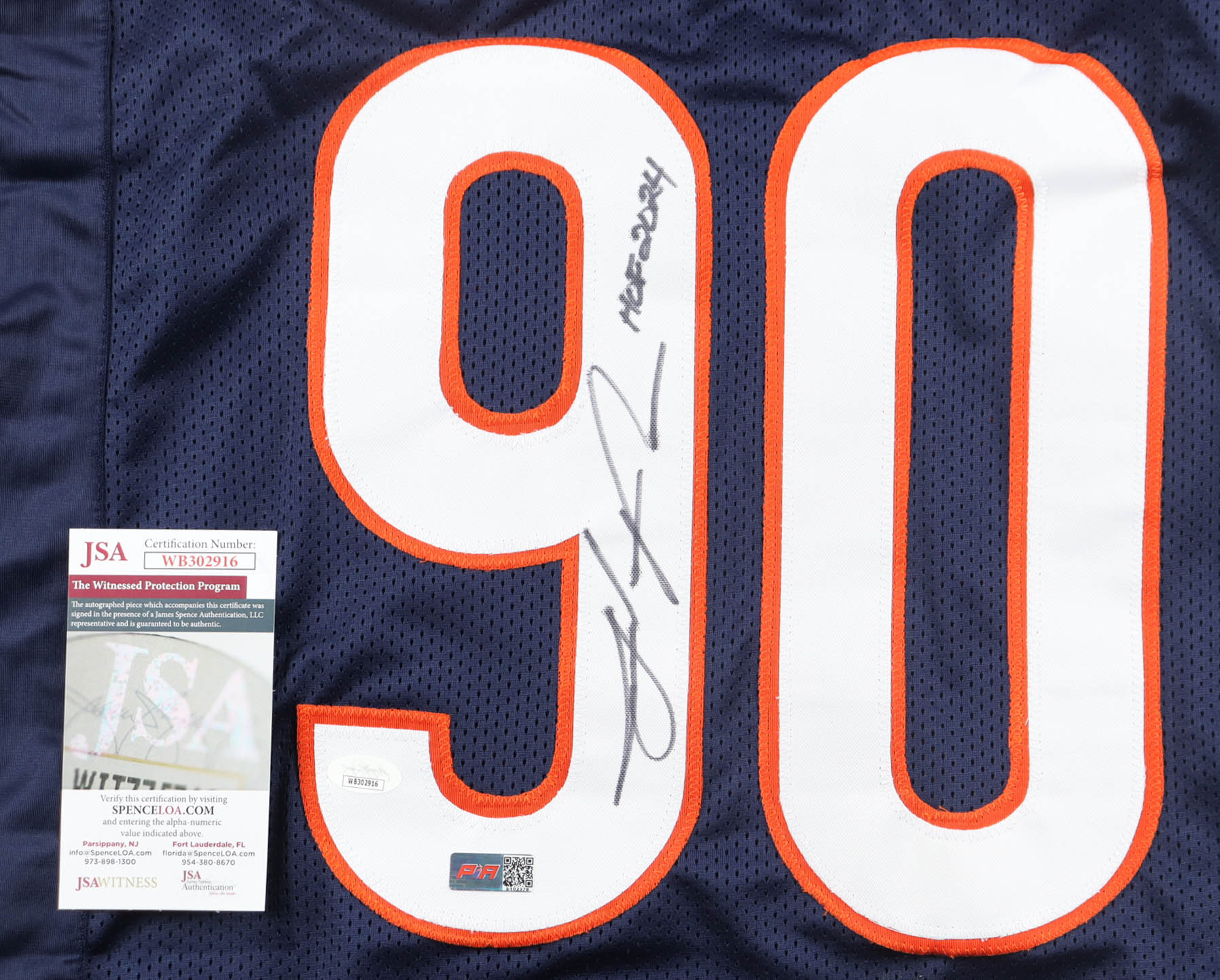 Julius Peppers Signed Jersey Inscribed "HOF 2024" (JSA) at PristineAuction.com Julius Peppers Signed Jersey Inscribed "HOF 2024" (JSA) at PristineAuction.com