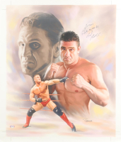 Ken Shamrock Signed 24x28 Lithograph on Rolled Canvas Inscribed "God Bless" (PSA) at PristineAuction.com
