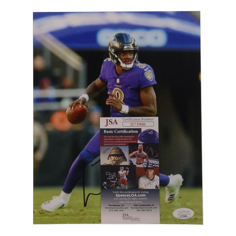 Lamar Jackson Signed Ravens 8x10 Photo (JSA) at PristineAuction.com Lamar Jackson Signed Ravens 8x10 Photo (JSA) at PristineAuction.com