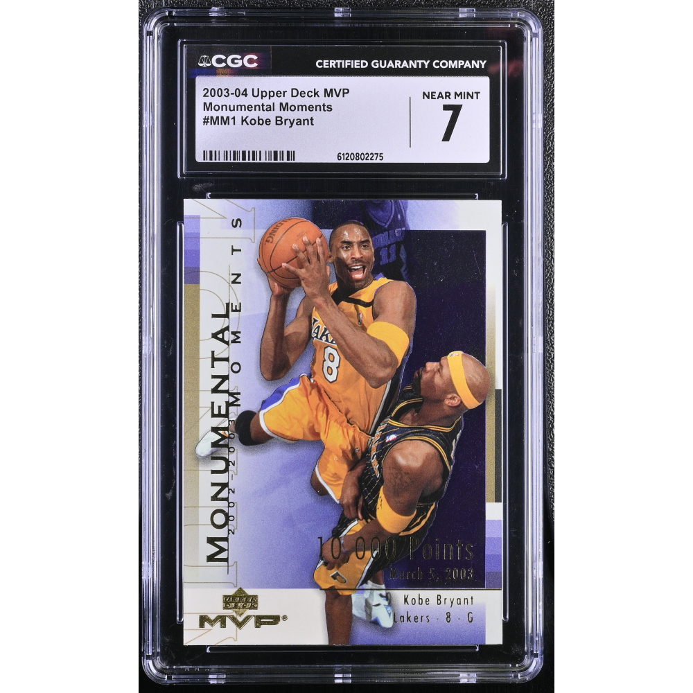 Kobe Bryant 2003-04 Upper Deck MVP Monumental Moments #MM1 (CGC 7) at PristineAuction.com
