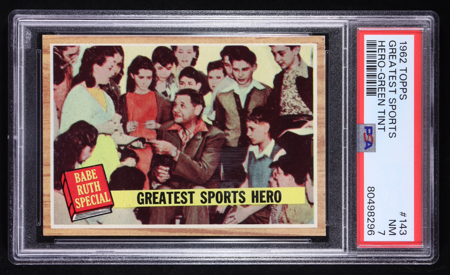 Greatest Sports Hero 1962 Topps #143A Babe Ruth Special 9 / Green Tint (PSA 7) at PristineAuction.com Greatest Sports Hero 1962 Topps #143A Babe Ruth Special 9 / Green Tint (PSA 7) at PristineAuction.com