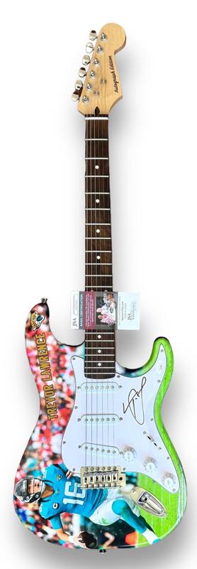 Trevor Lawrence Signed Jaguars Custom Stratocaster Style Guitar (JSA) at PristineAuction.com Trevor Lawrence Signed Jaguars Custom Stratocaster Style Guitar (JSA) at PristineAuction.com