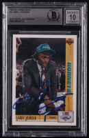 Larry Johnson Signed 1991-92 Upper Deck #2 UER RC (BGS | Auto 10) at PristineAuction.com