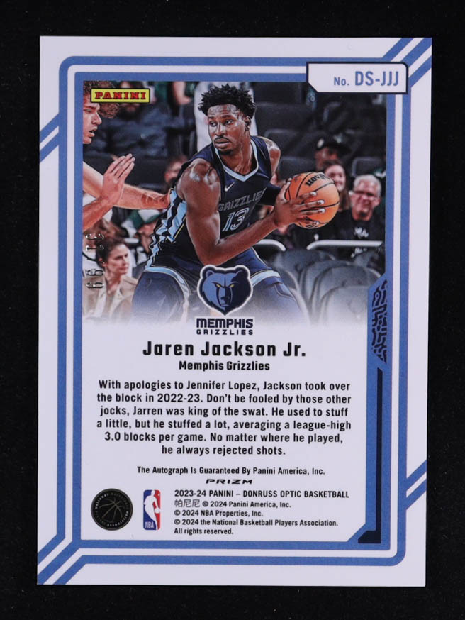 Jaren Jackson Jr. 2023-24 Donruss Optic Dominators Signatures #7 #31/99 at PristineAuction.com Jaren Jackson Jr. 2023-24 Donruss Optic Dominators Signatures #7 #31/99 at PristineAuction.com