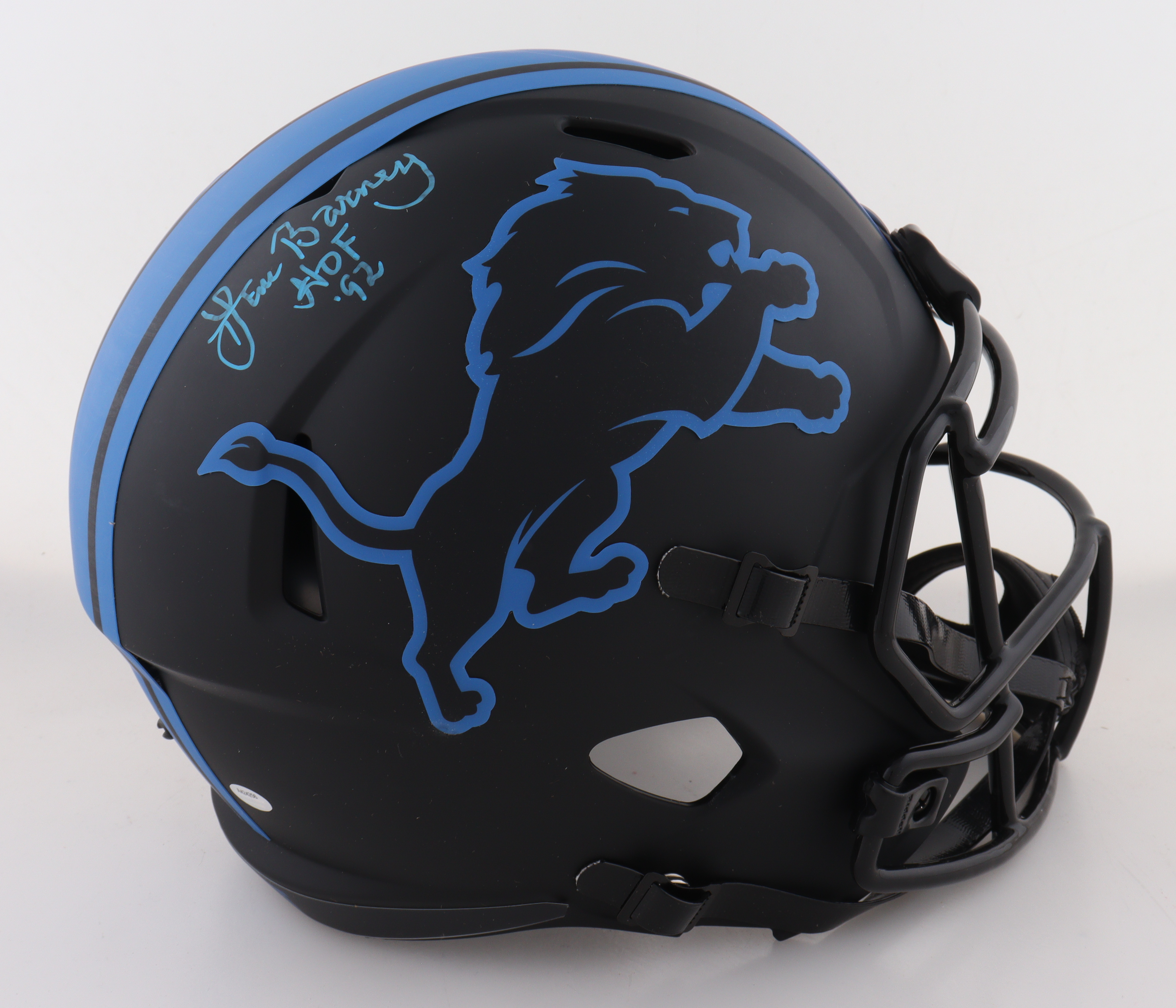 Lem Barney Signed Lions Full-Size Eclipse Alternate Speed Helmet Inscribed "HOF 92" (Schwartz) at PristineAuction.com Lem Barney Signed Lions Full-Size Eclipse Alternate Speed Helmet Inscribed "HOF 92" (Schwartz) at PristineAuction.com