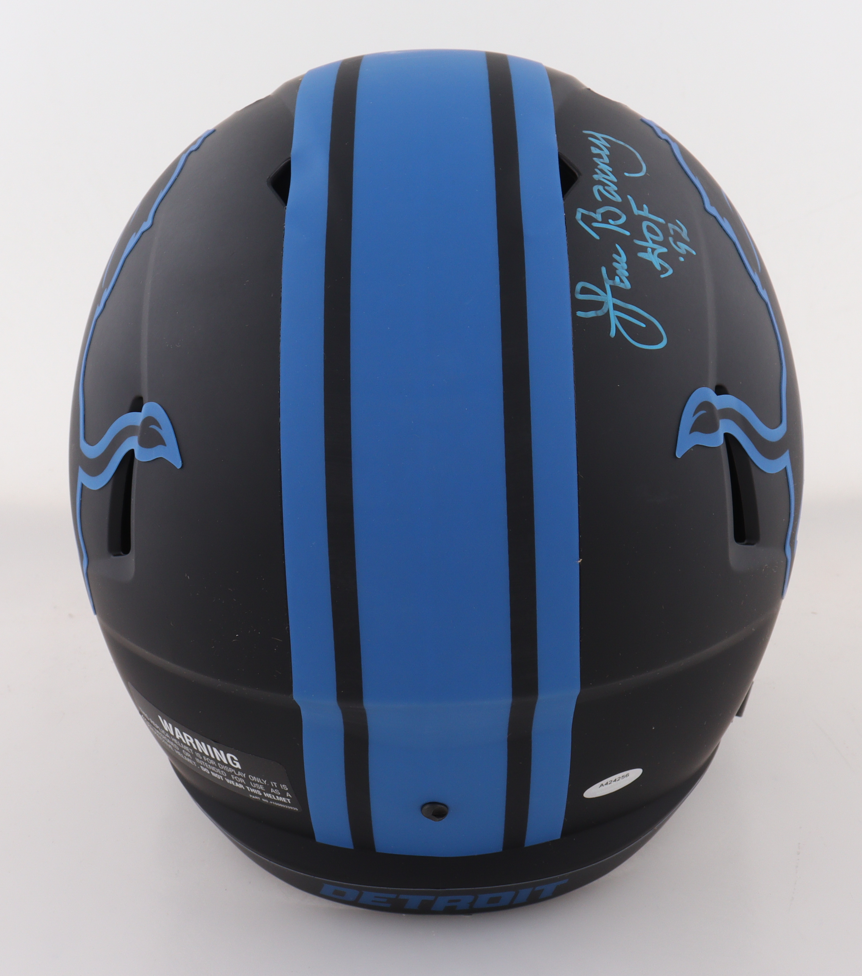Lem Barney Signed Lions Full-Size Eclipse Alternate Speed Helmet Inscribed "HOF 92" (Schwartz) at PristineAuction.com Lem Barney Signed Lions Full-Size Eclipse Alternate Speed Helmet Inscribed "HOF 92" (Schwartz) at PristineAuction.com