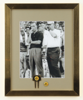 "Arnold Palmer & Jack Nicklaus At The Ryder Cup" Custom Framed Photo Display with Vintage Ryder Cup Divot Repair Tool & Ryder Cup Pin at PristineAuction.com