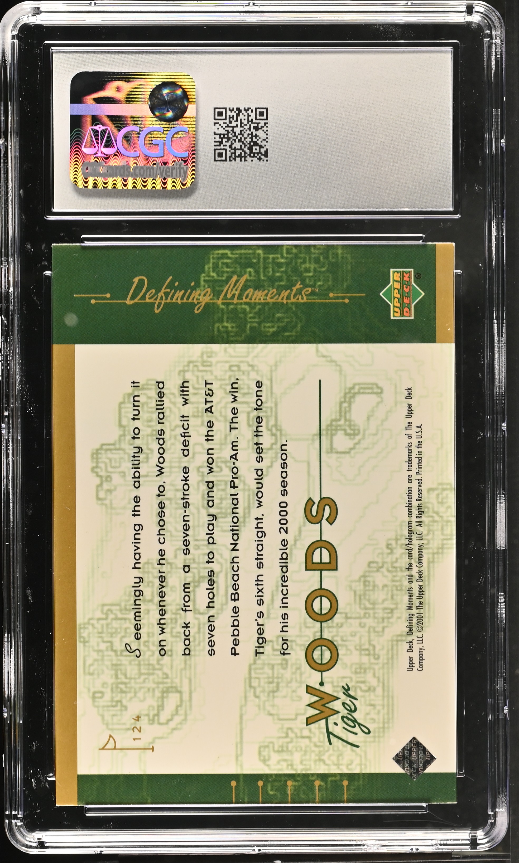 Tiger Woods 2001 Upper Deck #124 (CGC 8.5) at PristineAuction.com Tiger Woods 2001 Upper Deck #124 (CGC 8.5) at PristineAuction.com