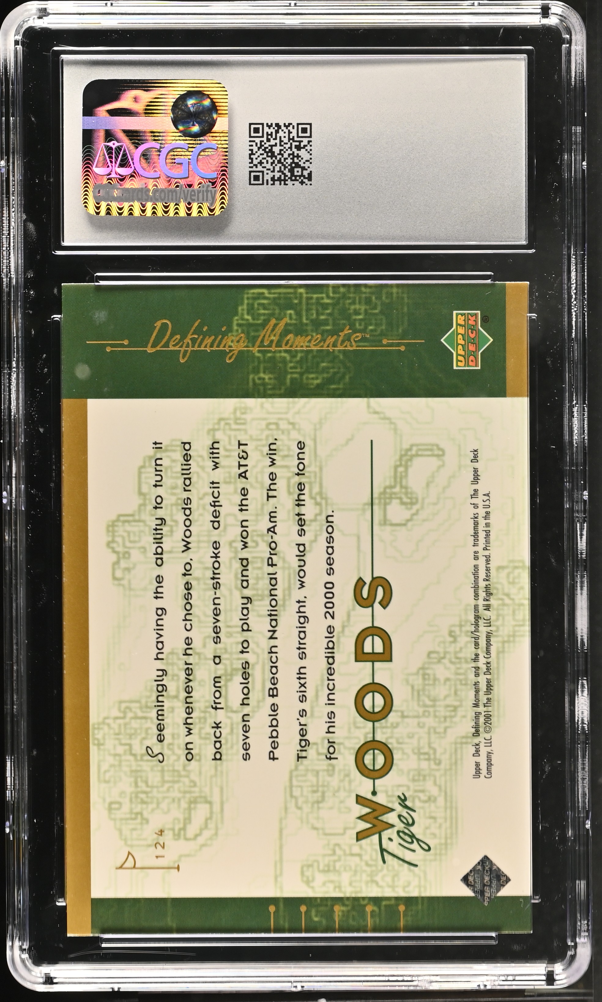 Tiger Woods 2001 Upper Deck #124 (CGC 8.5) at PristineAuction.com Tiger Woods 2001 Upper Deck #124 (CGC 8.5) at PristineAuction.com