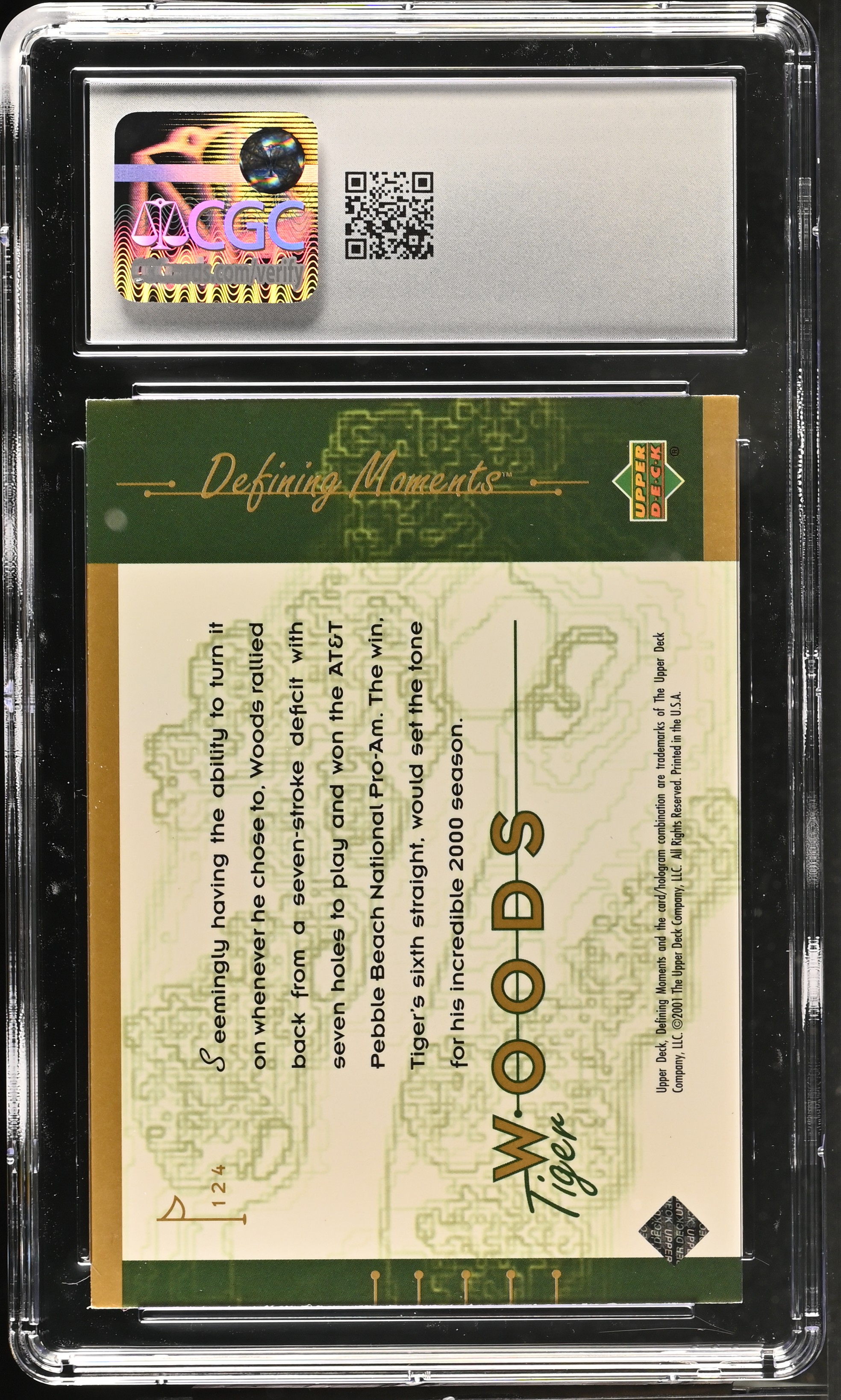 Tiger Woods 2001 Upper Deck #124 (CGC 8.5) at PristineAuction.com Tiger Woods 2001 Upper Deck #124 (CGC 8.5) at PristineAuction.com