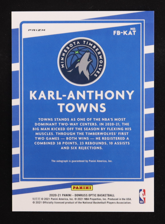 Karl-Anthony Towns 2020-21 Donruss Optic Fast Break Signatures #34 at PristineAuction.com Karl-Anthony Towns 2020-21 Donruss Optic Fast Break Signatures #34 at PristineAuction.com