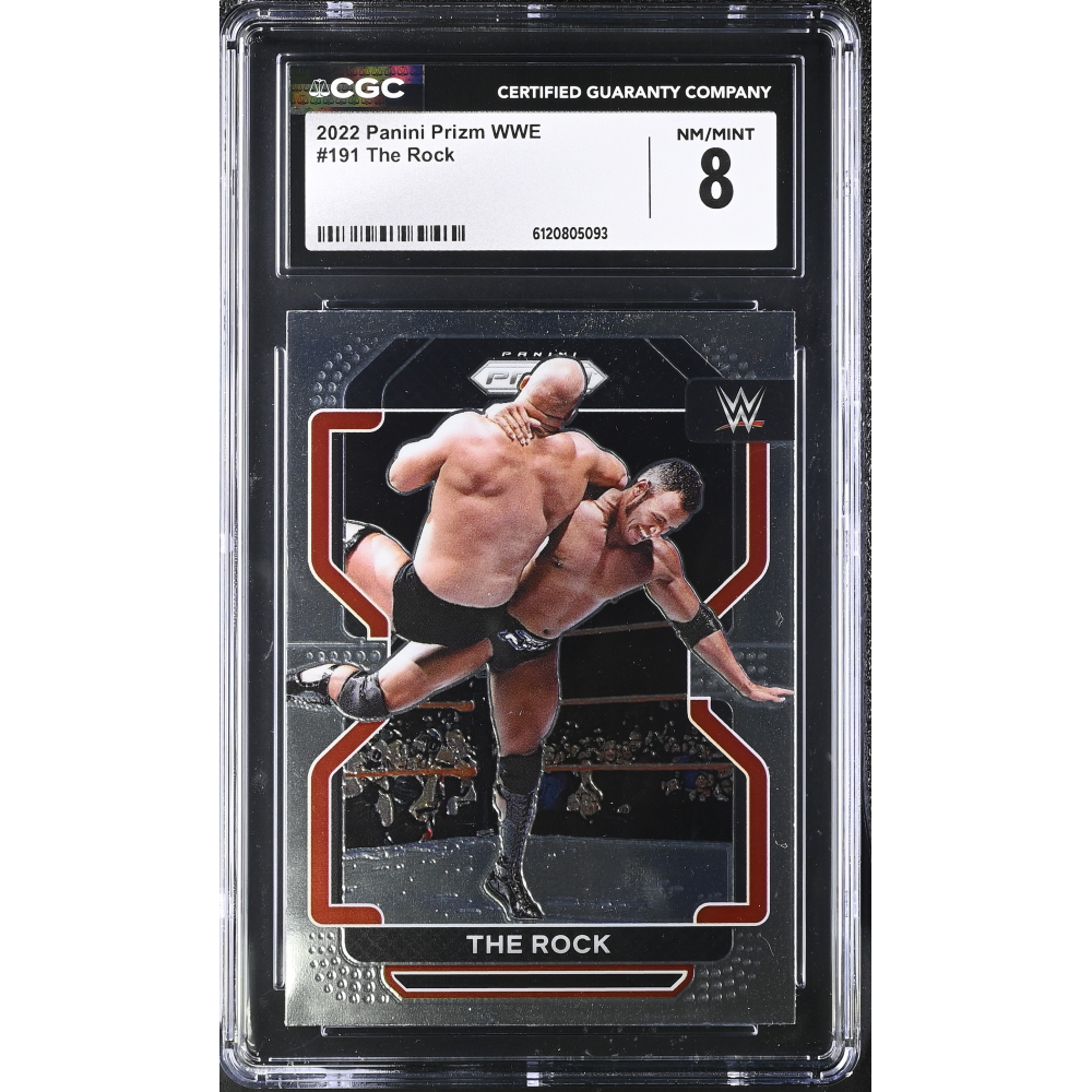 The Rock 2022 Panini Prizm WWE #191 (CGC 8) at PristineAuction.com