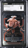 The Rock 2022 Panini Prizm WWE #191 (CGC 8) at PristineAuction.com