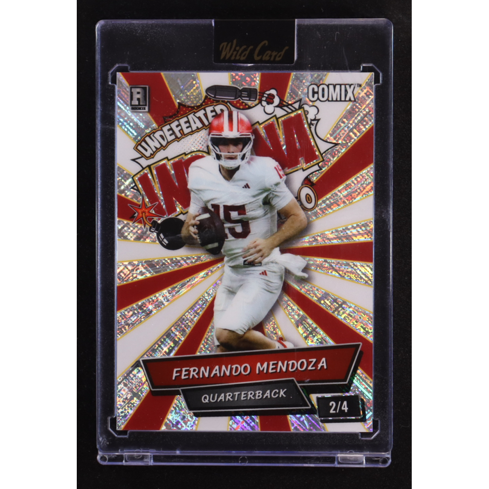 Fernando Mendoza 2025 Wild Card Alumination Comix Indiana White and Red Silver Foil #ACBL-FM011 #2/4 RC at PristineAuction.com