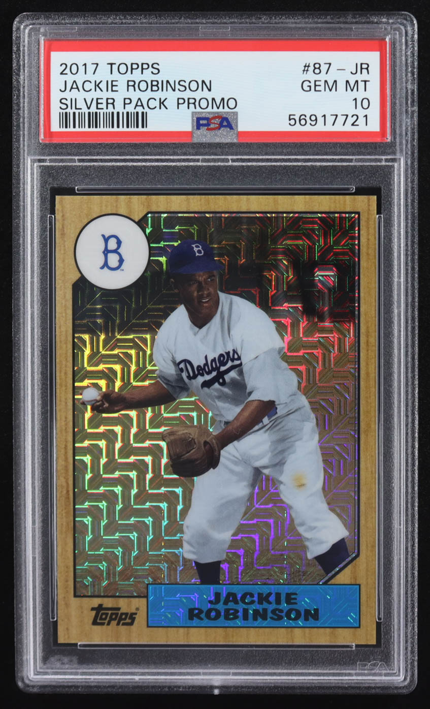 Jackie Robinson 2017 Topps '87 Topps Silver Pack Chrome #87JR (PSA 10) at PristineAuction.com Jackie Robinson 2017 Topps '87 Topps Silver Pack Chrome #87JR (PSA 10) at PristineAuction.com