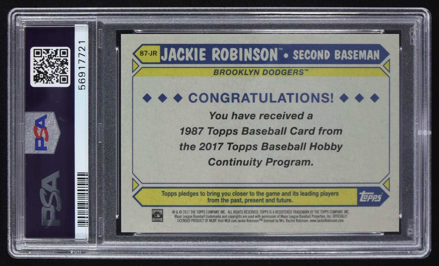 Jackie Robinson 2017 Topps '87 Topps Silver Pack Chrome #87JR (PSA 10) at PristineAuction.com Jackie Robinson 2017 Topps '87 Topps Silver Pack Chrome #87JR (PSA 10) at PristineAuction.com