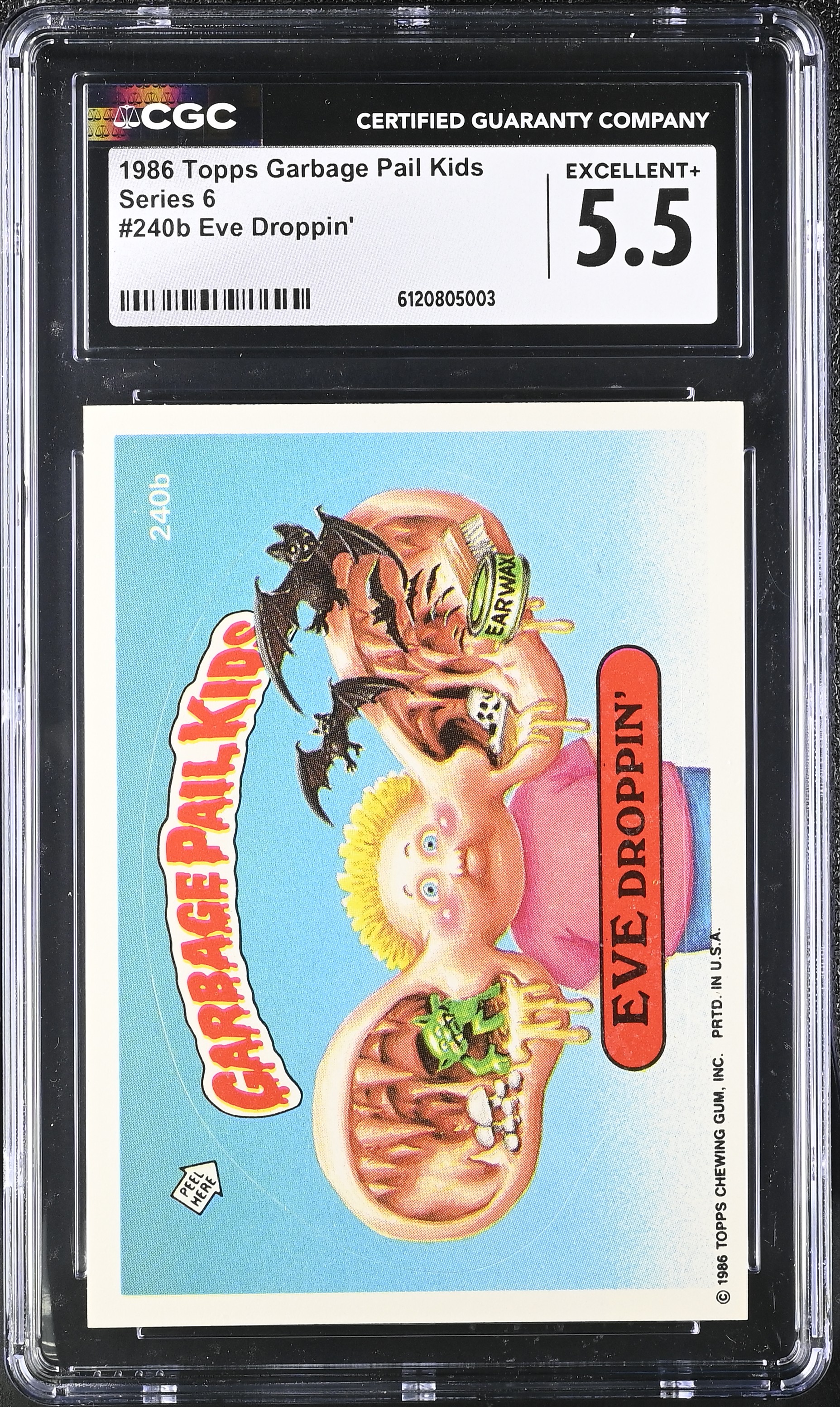 Eve Droppin' 1986 Topps Garbage Pail Kids #240b (CGC 5.5) at PristineAuction.com Eve Droppin' 1986 Topps Garbage Pail Kids #240b (CGC 5.5) at PristineAuction.com