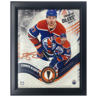 Connor McDavid Oilers LE Custom Framed Display with Piece of Game-Used Hockey Puck at PristineAuction.com
