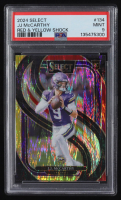 JJ McCarthy 2024 Select Prizm Red and Yellow Shock #134 RC (PSA 9) at PristineAuction.com