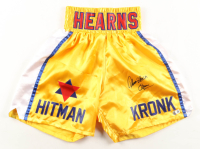 Thomas Hearns Signed Boxing Trunks Inscribed "Hitman" (Beckett) at PristineAuction.com