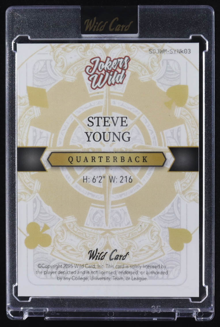 Steve Young 2025 Wild Card Jokers Wild Joker Mojo #SDJWMSYNK03 #1/1 at PristineAuction.com Steve Young 2025 Wild Card Jokers Wild Joker Mojo #SDJWMSYNK03 #1/1 at PristineAuction.com