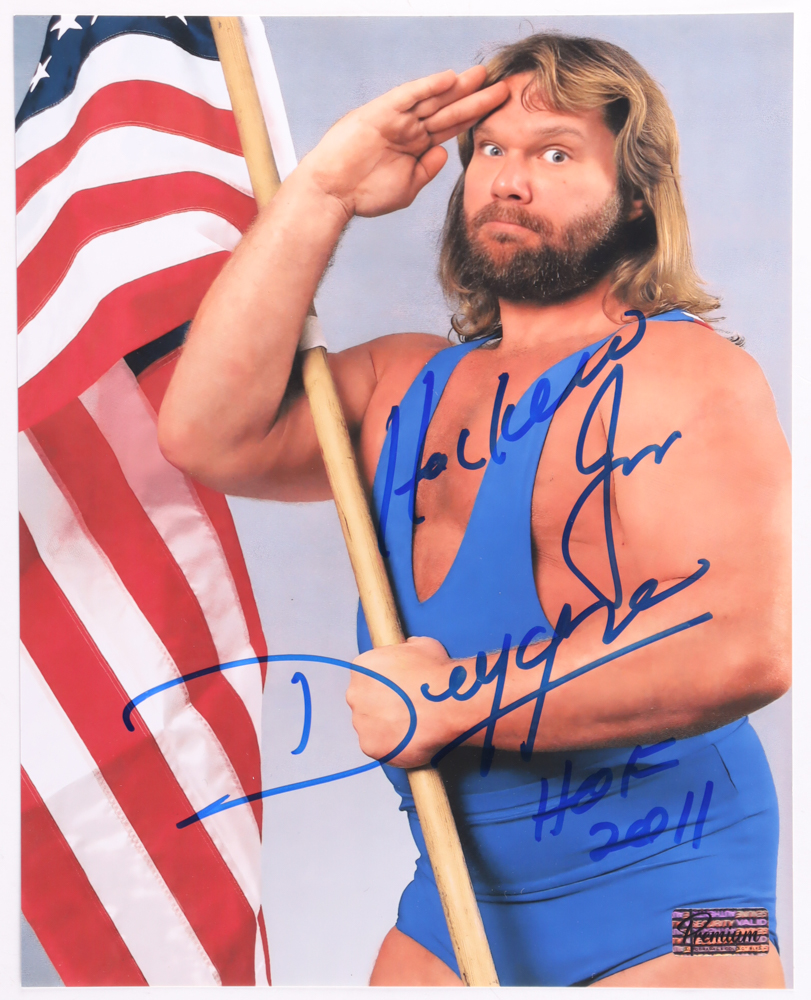 "Hacksaw" Jim Duggan Signed WWE 8x10 Photo Inscribed "HOF 2011" (Premium Autographs) at PristineAuction.com "Hacksaw" Jim Duggan Signed WWE 8x10 Photo Inscribed "HOF 2011" (Premium Autographs) at PristineAuction.com
