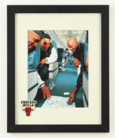"Michael Jordan & Scottie Pippen Gambling on Bulls Jet" Custom Framed Photo Display with Bulls Logo Pin at PristineAuction.com