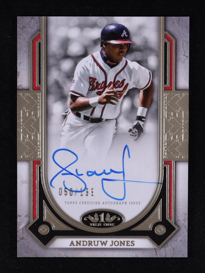 Andruw Jones 2024 Topps Tier One Prime Performers Autographs #PPAAJ #050/199 at PristineAuction.com Andruw Jones 2024 Topps Tier One Prime Performers Autographs #PPAAJ #050/199 at PristineAuction.com