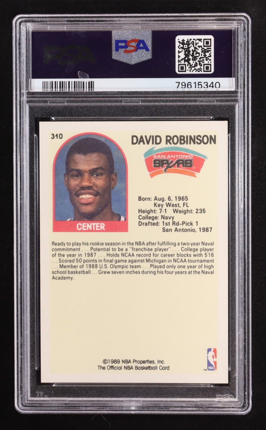 David Robinson 1989-90 Hoops IA #310 (PSA 10) at PristineAuction.com David Robinson 1989-90 Hoops IA #310 (PSA 10) at PristineAuction.com