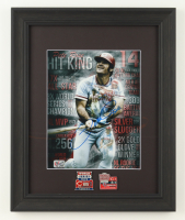 Pete Rose Signed Reds Custom Framed Photo Display with (2) World Series Pins (Rose) at PristineAuction.com